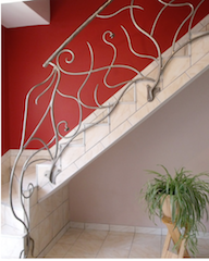 Wrought, iron, stair, railing, 